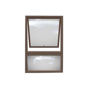Top Hung Aluminium Window Obscure Glass PT69 1 Vent W600 x H900MM