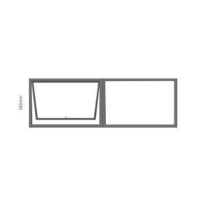 PT246 Top Hung Aluminium Window W235 X H59