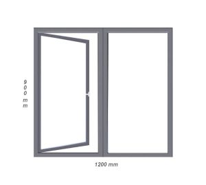 SH129 Side Hung Aluminium Window 1200 x 900 MM