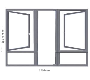 SHH 2118 Side Hung Aluminium Window