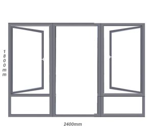SHH 2418 Side Hung Aluminium Window