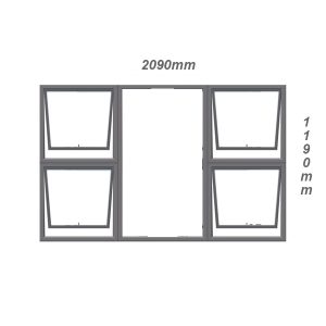 P4TT2112 Top Hung Aluminium Window