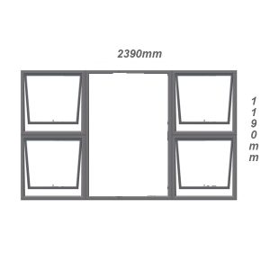 P4TT2412 Top Hung Aluminium Window