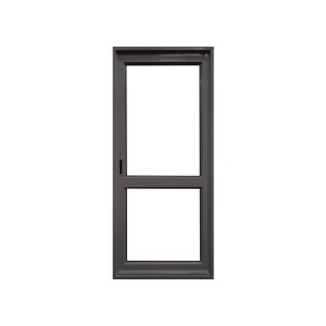  Single Aluminium Hinged  Door,  Two Panel Glass with Midrail L900 X H2100