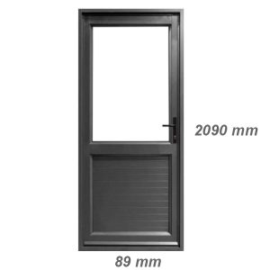 Aluminium Door  Kick Plate  and Obscure Glass right opening W900 x H2100MM