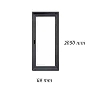 Single Hinged  Pre - Hung Aluminium Full Glass Door 900W X 2100H
