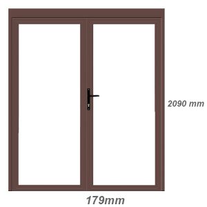 Double Hinged Door Aluminium Bronze W1800MM x H2100MM