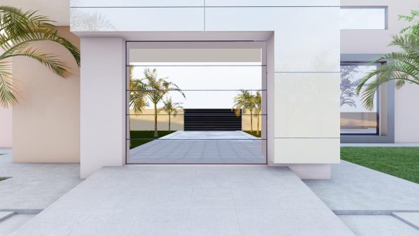 Single Aluminium Glass Frameless S10 Garage Door  W 2440mm X H 2135mm