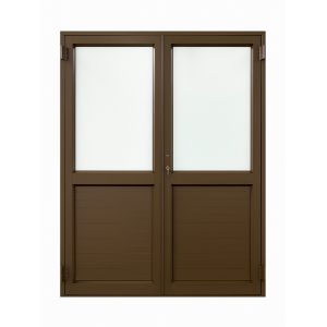 Aluminium Double Door with Obscured Glass & Kick Plate – L1800 x H2100 (Including Frame & Locks)