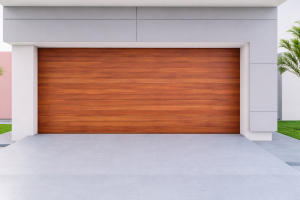 Double Solid Meranti Wood Slats Garage Door | 4880 × 2135 mm