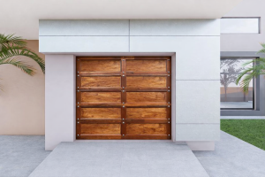 Single Meranti Gothic Wood Garage Door with Decorative Studs | 2440 × 2135 mm