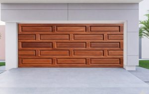 Double Meranti Wood Brick-Pattern Garage Door | 4880 × 2135 mm